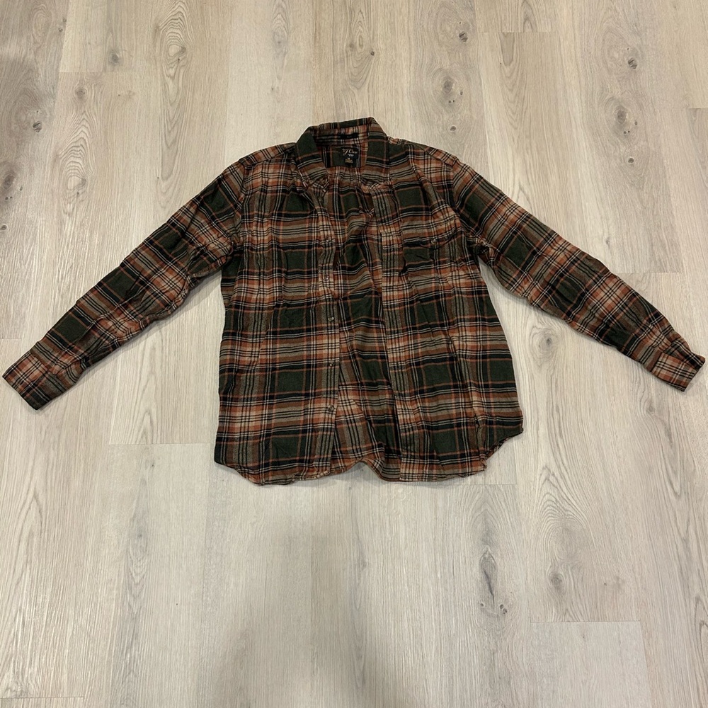 J. Crew Cashmere Blend Plaid Shirt in Brown and Tan